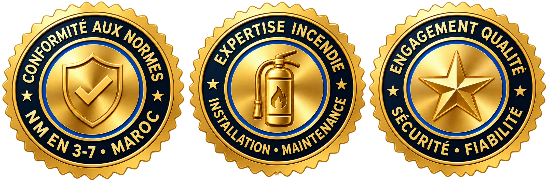 Conformité aux normes NM EN 3-7 au Maroc, expertise incendie en installation et maintenance, engagement qualité, sécurité et fiabilité